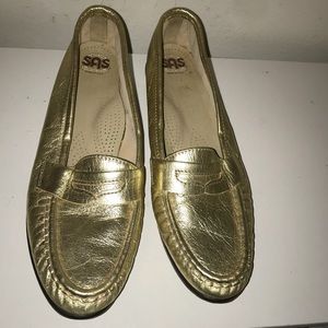 SAS metallic penny loafers